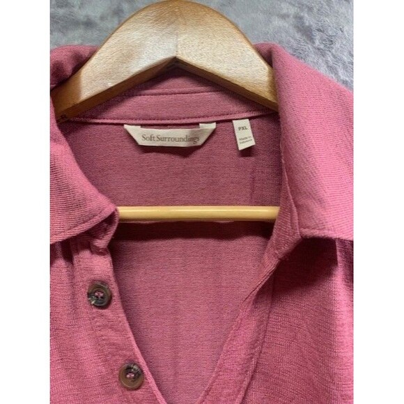 Soft Surroundings XL Petite Dusty Rose Tunic Lagenlook Relaxed Fit Cottage Core - Picture 2 of 4